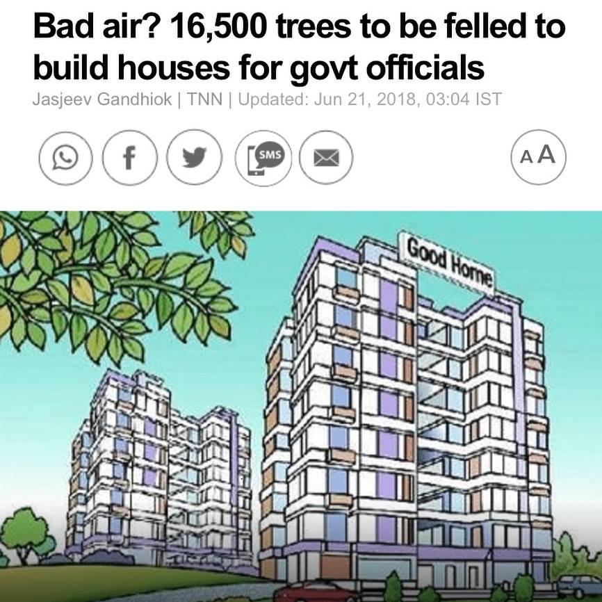 16000 trees to be felled to build houses for govt officials. save tress breathe clean air initiative by ndns
