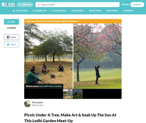 Picnic under a tree, make art or soak up the sun at lodhi garden with new delhi nature society