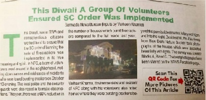 diwali volunteering with ndns ngo to implement sc order ban against cracker in delhi