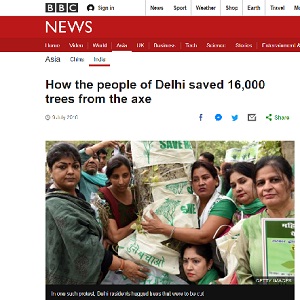how people saved 16000 trees from the axe. New delhi nature society's awareness program