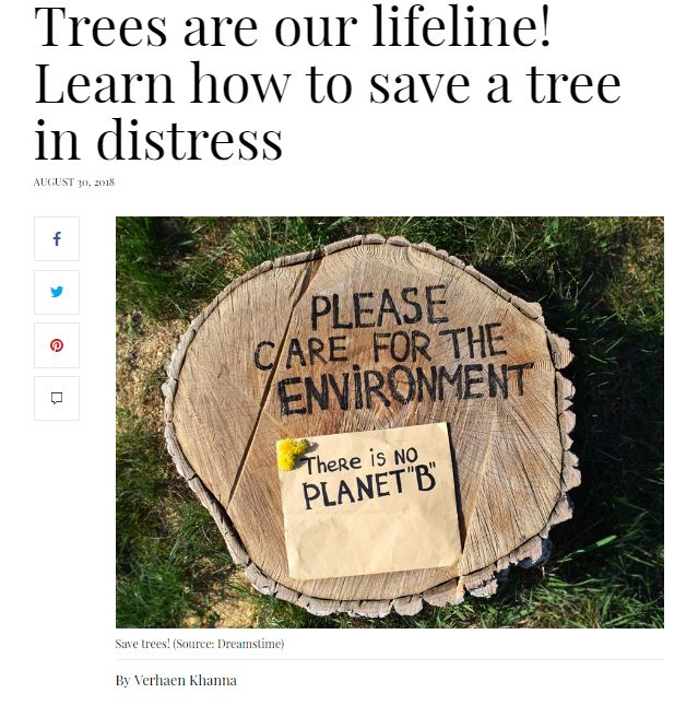 save trees in distress. Save tree save environment awareness program by NDNS